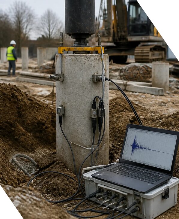 Динамические испытания свай при строительстве зданий в Нягани