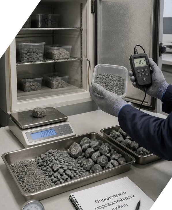 Определение морозостойкости щебня в Нягани от 3565 р. | ЭкспертизаРоссия